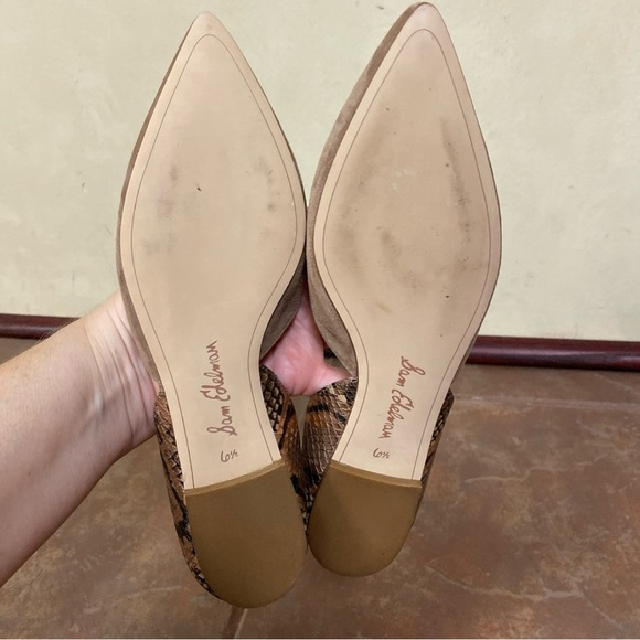 Sam Edelman Rina Snake-Embossed Leather & Suede Flats - Picture 5 of 6